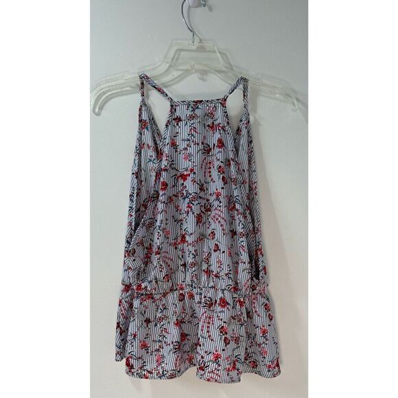 Daytrip women’s blue white floral print spaghetti strap top size Large #32-1169 - Picture 3 of 6